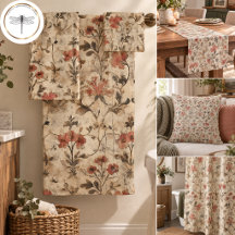 Vintage William Morris Rust Watercolor Floral Home