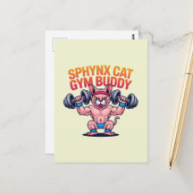 Sphynx Cat Gym Buddy Funny Fitness Design