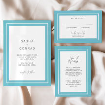 Bold Border Modern Wedding Invitation Suite