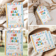 One Silly Goose Striped Birthday