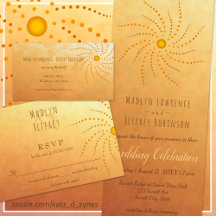 Sunset Ombre Wedding Invitation Suite