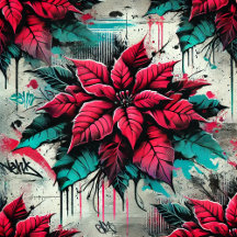 Grungy Poinsettia Graffiti Art Personalized Gifts