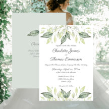 Elegant Watercolor Green Leaves Wedding Collection