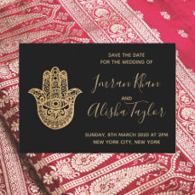 Indian Wedding Gold hamsa Henna Black