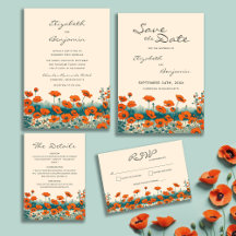 Boho Bohemian Floral Wildflower Wedding Suite