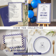 Our Little Cub with Navy Blue Checkered Theme