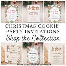 Christmas Cookie Party Invitations Collection