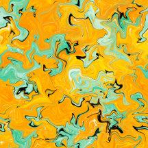 Mustard yellow abstract sofa and bed decor