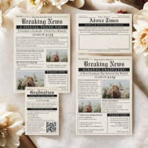 Vintage Retro Newspaper Breaking news Graduation