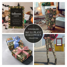 Skull Plant Mushroom Flower Abstract Halloween