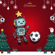 Christmas Robot Playing Soccer