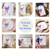 4th Of July Theme Bow Birthday 