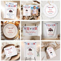 Red White & Blue Patriotic Girl Birthday