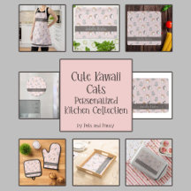 Cute Kawaii Cats Personalized Kitchen Collection