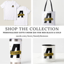 Personalized gifts under $30 for her black gold