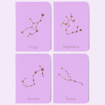 Rose Gold Zodiac Notebook Sets