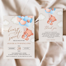 Baby Bear and Blue Balloons Birthday Collection