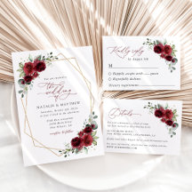 Burgundy Red Flowers Wedding Collection