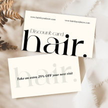 Boho Black White Hair Salon Cards