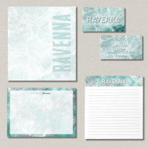 Seafoam Personalized Minimal Stationery