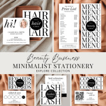 Minimalist Modern Chic Simple Black White Business