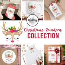 Cute Christmas Holiday Girl Reindeer Face