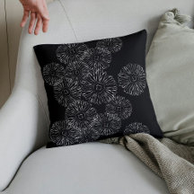 Modern Black and White Boho Chic Daisy Pattern 
