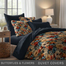 Modern Butterfly and flowers Duvet Covers