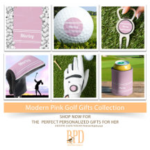 Modern Name Golf Minimal Pink Personalized Gifts  