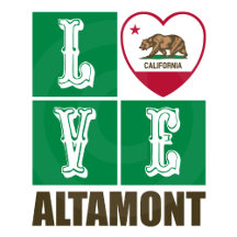Love Altamont California State Flag Heart
