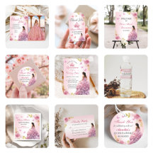 Elegant Blush Pink Floral Quinceañera 1