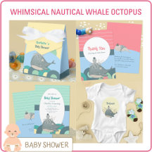 Whimsical Nautical Whale & Octopus Baby Shower