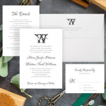 Classic formal traditional monogram wedding