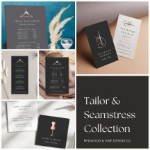 Tailor Seamstress Alterations Business Cards