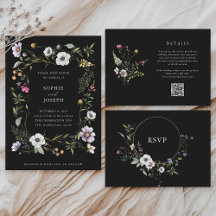Dark Botanical Wildflowers Wedding