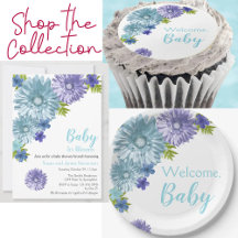 Blue Floral Baby In Bloom Brunch Shower