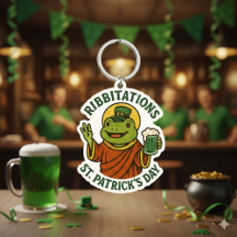 Funny Frogs St.Patrick's Day Keychains
