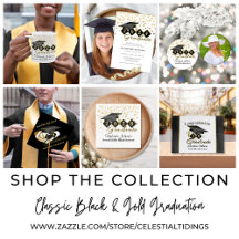 Classic Black & Gold Graduation Cap Collection
