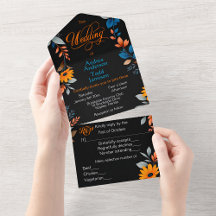 All in One Tri-fold Wedding Invitations 