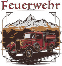 Feuerwehren: Retro Feuerwehrfahrzeug Gebirgskette