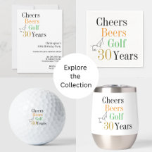30th Birthday Golf Party Cheers Beers Minimal