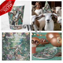 Nubian Goat Floral Birthday Party