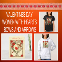 WOMENS WITH HEARTS BOWS AND ARROWS