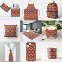 Bohemian Colour Palette Wavy Lattice Pattern Art