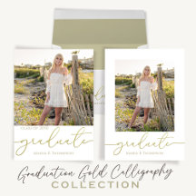 Graduation Gold Minimalist Calligraphy Script