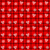 Buffalo Love Hearts and Snowflakes Pattern