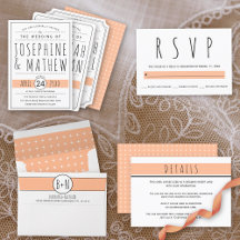 Hand drawn typography peach fuzz geometric wedding