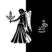 Virgo Zodiac Sign, Black & White