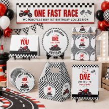 Fast One Race Motorcycle 1st Birthday Party 