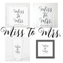 Miss to Mrs Modern Minimalist Black and White